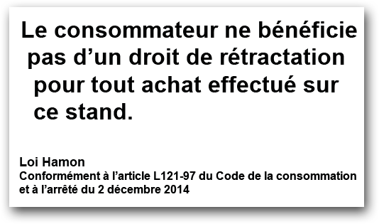 Pas de droit de rétractation sur un stand de salon