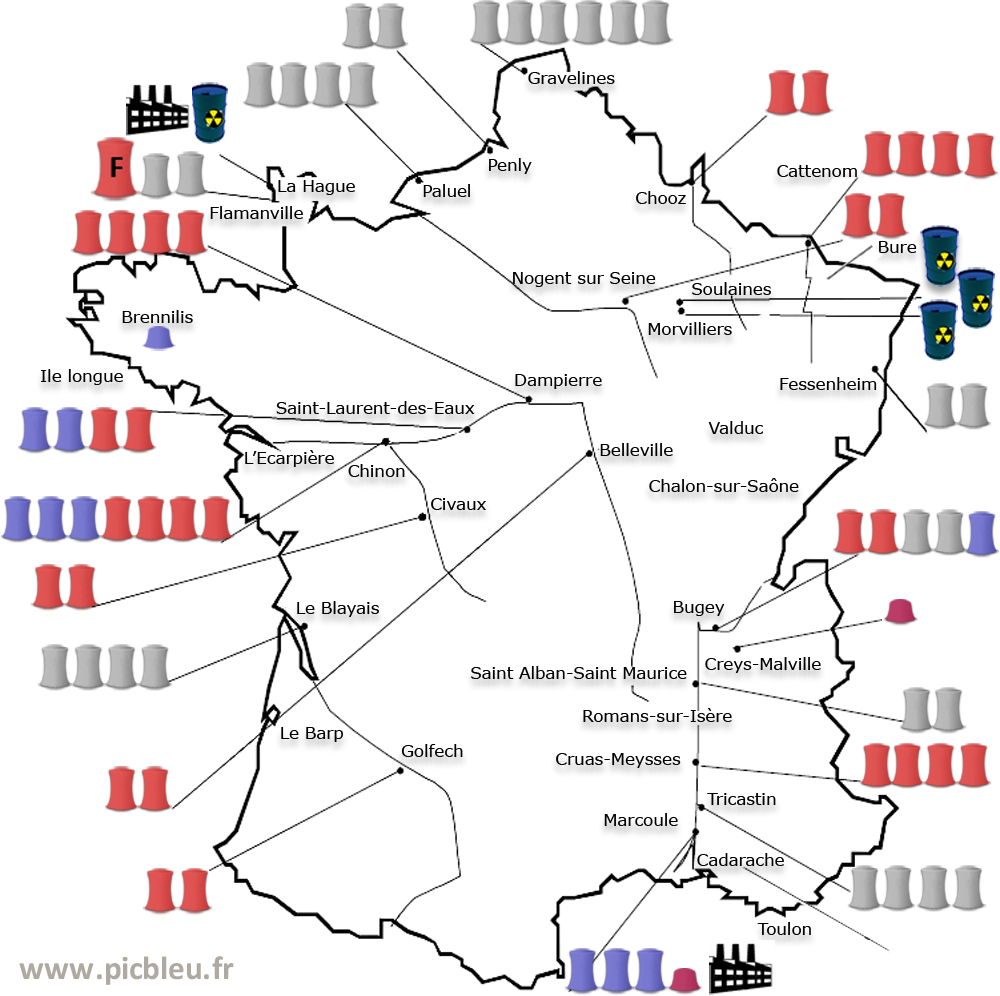 Carte-implantation-réacteurs-centrales-nucléaires-France