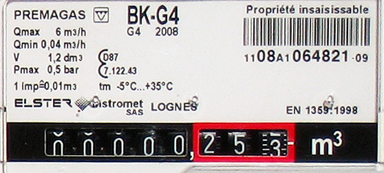 Compteur gaz propane 