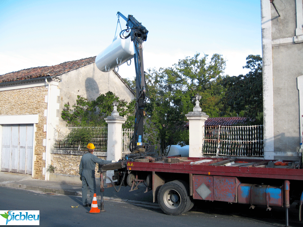 Mise en place d'une citerne de gaz propane